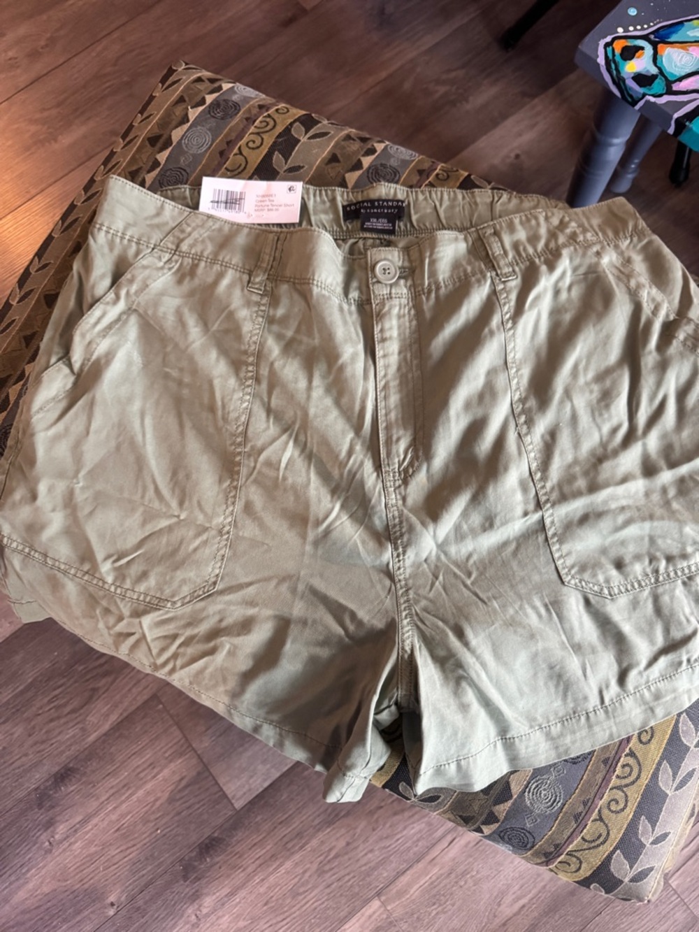Social Standard by Sanctuary Fortune Tencel Utility Shorts Olive XXL